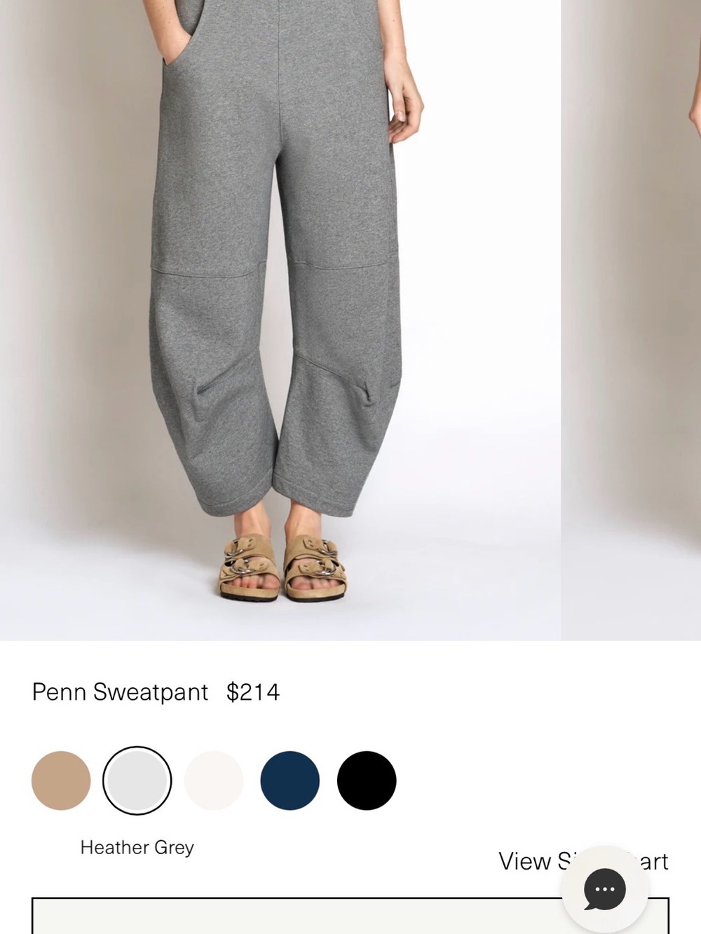 ROUCHA Penn Sweatpant Heather Grey Size C Barrel Leg Cotton Pants
